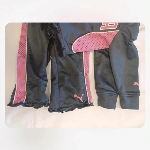 Puma 2 Piece Pink & Black Tracksuit  Size 12M - Picture 6 of 7